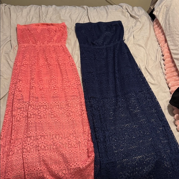 No Boundaries Pink and Navy Lace Dresses - Picture 1 of 1